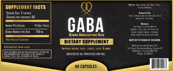 GABA 750mg - 60 Capsules - Image 2
