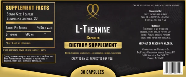 L-Theanine 500mg - 30 Capsules - Image 2
