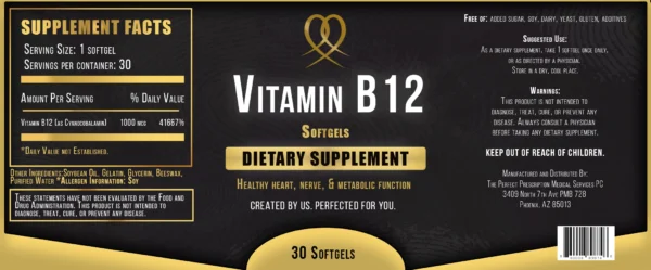 Vitamin B12 1000mg - 30 Softgels - Image 2